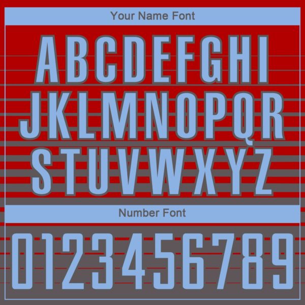 Custom Red Light Blue-Steel Gray Gradient Pinstripe Sublimation Soccer Uniform Jersey