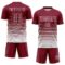 Custom Crimson White Gradient Pinstripe Sublimation Soccer Uniform Jersey