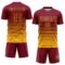 Custom Crimson Gold Gradient Pinstripe Sublimation Soccer Uniform Jersey