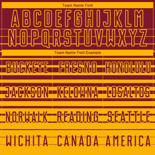 Custom Crimson Gold Gradient Pinstripe Sublimation Soccer Uniform Jersey