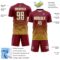 Custom Crimson White-Old Gold Gradient Pinstripe Sublimation Soccer Uniform Jersey