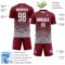 Custom Crimson White-Gray Gradient Pinstripe Sublimation Soccer Uniform Jersey