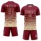Custom Crimson Cream Gradient Pinstripe Sublimation Soccer Uniform Jersey