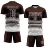 Custom Brown White Gradient Pinstripe Sublimation Soccer Uniform Jersey