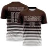 Custom Brown White Gradient Pinstripe Sublimation Soccer Uniform Jersey