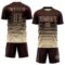 Custom Brown Cream Gradient Pinstripe Sublimation Soccer Uniform Jersey