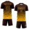 Custom Brown Gold Gradient Pinstripe Sublimation Soccer Uniform Jersey