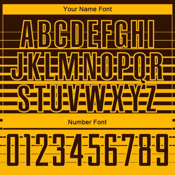 Custom Brown Gold Gradient Pinstripe Sublimation Soccer Uniform Jersey