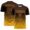 Custom Brown Gold Gradient Pinstripe Sublimation Soccer Uniform Jersey