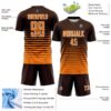 Custom Brown Bay Orange-White Gradient Pinstripe Sublimation Soccer Uniform Jersey