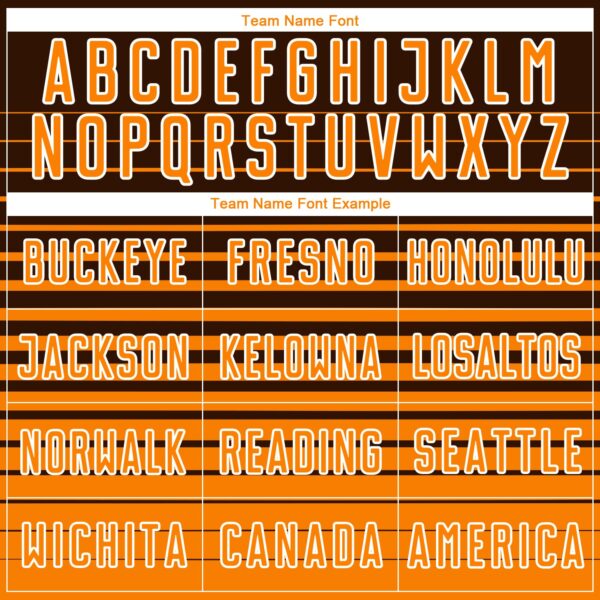 Custom Brown Bay Orange-White Gradient Pinstripe Sublimation Soccer Uniform Jersey