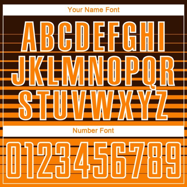 Custom Brown Bay Orange-White Gradient Pinstripe Sublimation Soccer Uniform Jersey