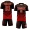 Custom Brown Red-Cream Gradient Pinstripe Sublimation Soccer Uniform Jersey