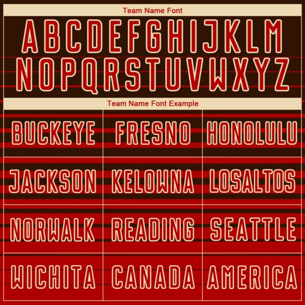 Custom Brown Red-Cream Gradient Pinstripe Sublimation Soccer Uniform Jersey