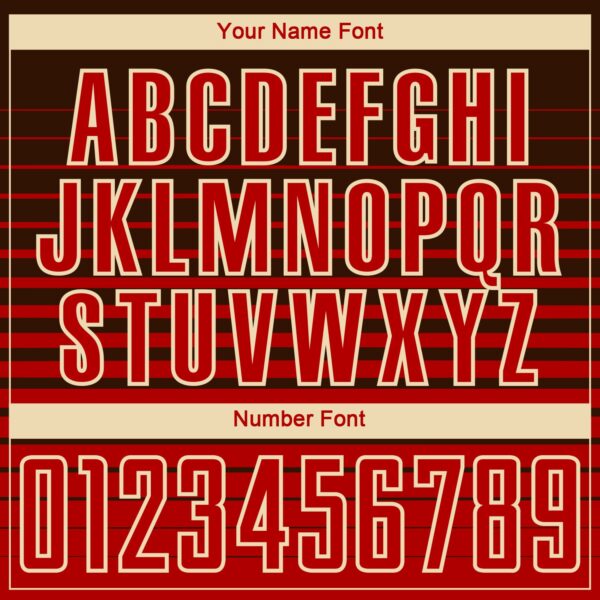 Custom Brown Red-Cream Gradient Pinstripe Sublimation Soccer Uniform Jersey