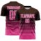 Custom Brown Pink-White Gradient Pinstripe Sublimation Soccer Uniform Jersey