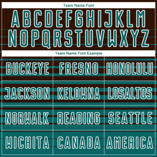 Custom Brown Teal-White Gradient Pinstripe Sublimation Soccer Uniform Jersey