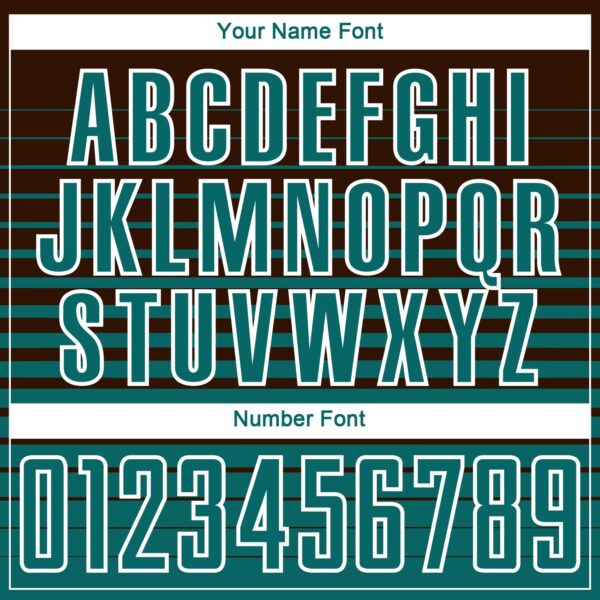 Custom Brown Teal-White Gradient Pinstripe Sublimation Soccer Uniform Jersey