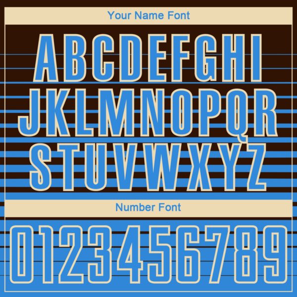 Custom Brown Powder Blue-Cream Gradient Pinstripe Sublimation Soccer Uniform Jersey