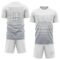 Custom White Gray Gradient Pinstripe Sublimation Soccer Uniform Jersey
