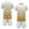 Custom White Old Gold Gradient Pinstripe Sublimation Soccer Uniform Jersey
