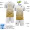 Custom White Old Gold Gradient Pinstripe Sublimation Soccer Uniform Jersey