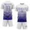 Custom White Dark Purple Gradient Pinstripe Sublimation Soccer Uniform Jersey