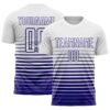 Custom White Dark Purple Gradient Pinstripe Sublimation Soccer Uniform Jersey