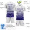 Custom White Dark Purple Gradient Pinstripe Sublimation Soccer Uniform Jersey