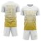 Custom White Old Gold Gradient Pinstripe Sublimation Soccer Uniform Jersey