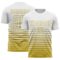 Custom White Old Gold Gradient Pinstripe Sublimation Soccer Uniform Jersey