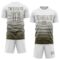Custom White Olive Gradient Pinstripe Sublimation Soccer Uniform Jersey