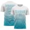 Custom White Teal Gradient Pinstripe Sublimation Soccer Uniform Jersey