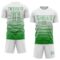 Custom White Grass Green Gradient Pinstripe Sublimation Soccer Uniform Jersey