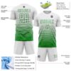 Custom White Grass Green Gradient Pinstripe Sublimation Soccer Uniform Jersey