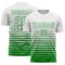 Custom White Grass Green Gradient Pinstripe Sublimation Soccer Uniform Jersey