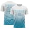 Custom White Panther Blue Gradient Pinstripe Sublimation Soccer Uniform Jersey