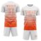 Custom White Orange Gradient Pinstripe Sublimation Soccer Uniform Jersey