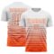 Custom White Orange Gradient Pinstripe Sublimation Soccer Uniform Jersey