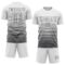 Custom White Steel Gray Gradient Pinstripe Sublimation Soccer Uniform Jersey