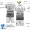 Custom White Steel Gray Gradient Pinstripe Sublimation Soccer Uniform Jersey