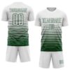 Custom White Green Gradient Pinstripe Sublimation Soccer Uniform Jersey