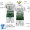 Custom White Green Gradient Pinstripe Sublimation Soccer Uniform Jersey