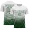 Custom White Green Gradient Pinstripe Sublimation Soccer Uniform Jersey