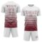 Custom White Burgundy Gradient Pinstripe Sublimation Soccer Uniform Jersey