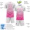Custom White Pink Gradient Pinstripe Sublimation Soccer Uniform Jersey
