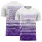 Custom White Purple Gradient Pinstripe Sublimation Soccer Uniform Jersey