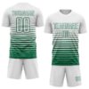 Custom White Kelly Green Gradient Pinstripe Sublimation Soccer Uniform Jersey