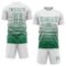 Custom White Kelly Green Gradient Pinstripe Sublimation Soccer Uniform Jersey