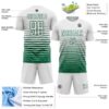 Custom White Kelly Green Gradient Pinstripe Sublimation Soccer Uniform Jersey